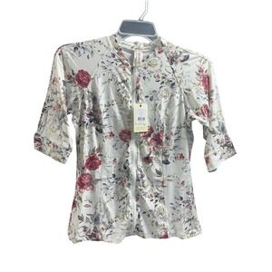 Artesands NWT Clementine White Seurat Short‎ Sleeve Sunsafe Top White Size 10